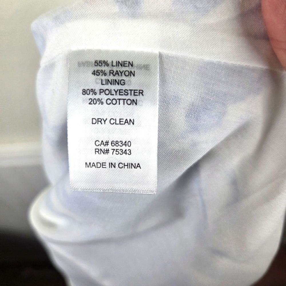 Caroline Constas NWT Linen Blend Floral Blue and White Mini Dress Size 02/XS - Picture 13 of 13
